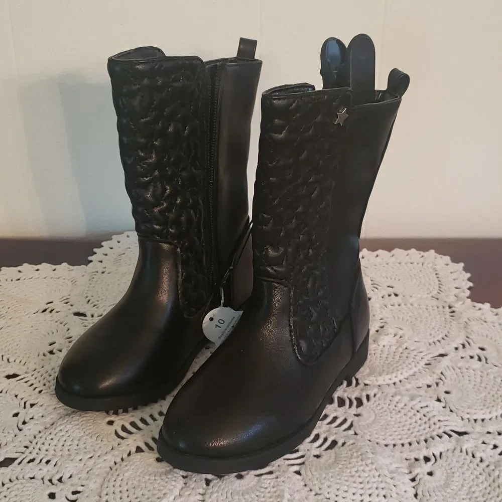 NWT Cute Wonder Nation Girls Faux Leather Cowboy Boots Sz 10